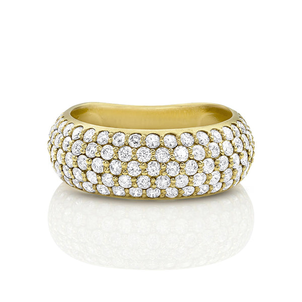 five rows of sparkling round diamonds<br>nestled in 18k yellow gold <span class='visuallyhidden'>Call or text 323-404-2959 if you need shopping assistance.</span>